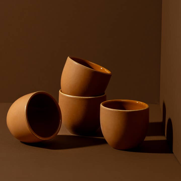 GHARYAN Stoneware & Olive Wood Tableware | Ships from USA - Wholesale Coffee/Tea Cup - Handmade Stoneware Coffee Cup | Dadasi 6.7 oz5