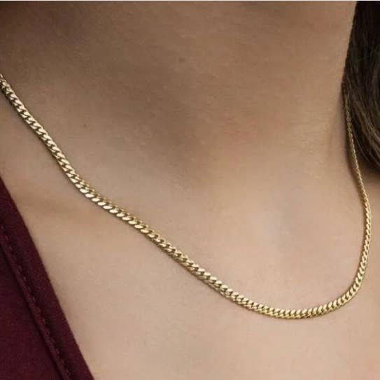 FASHIONISTAAA – wholesale Link & chain necklace – 10K Solid Yellow Gold 3MM Miami Cuban Necklace (Copy)