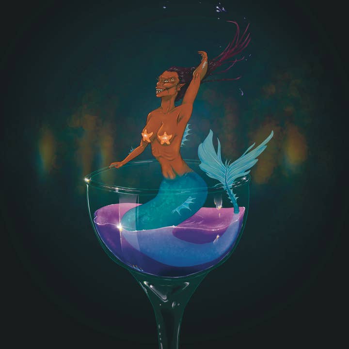 “Mer-Tini” Art Print for wholesale by Okay Casanova Studios LLC