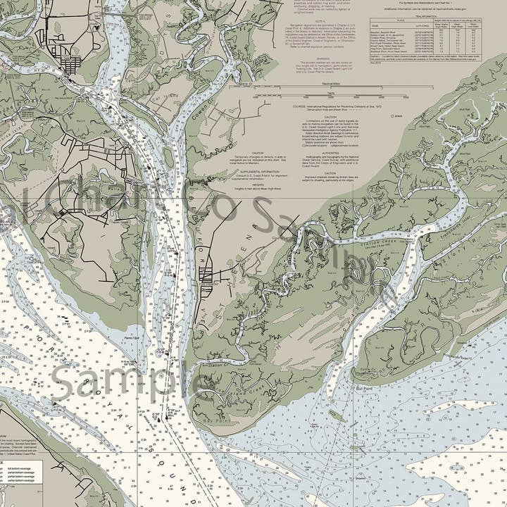 The Nautical Chart Co. - Wholesale Map - Port Royal Sound - Hilton Head - Parris Island - Beaufort - St Helena Island1