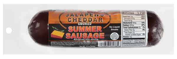 Hudson Meat Company - Wholesale Sausage - SUMMER SAUSAGE JALAPENO CHEDDR     -     TROYER0
