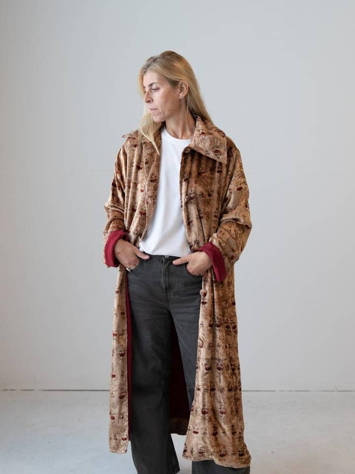 Meera Silk Velvet Coat for wholesale by Sanjanaandme