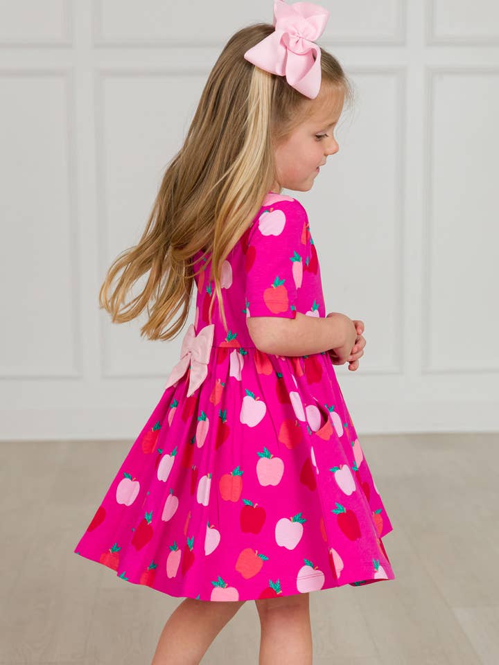 Pink Girls Apple of My Eye Short Sleeve Knit Twirl Dress
for wholesale on Faire0