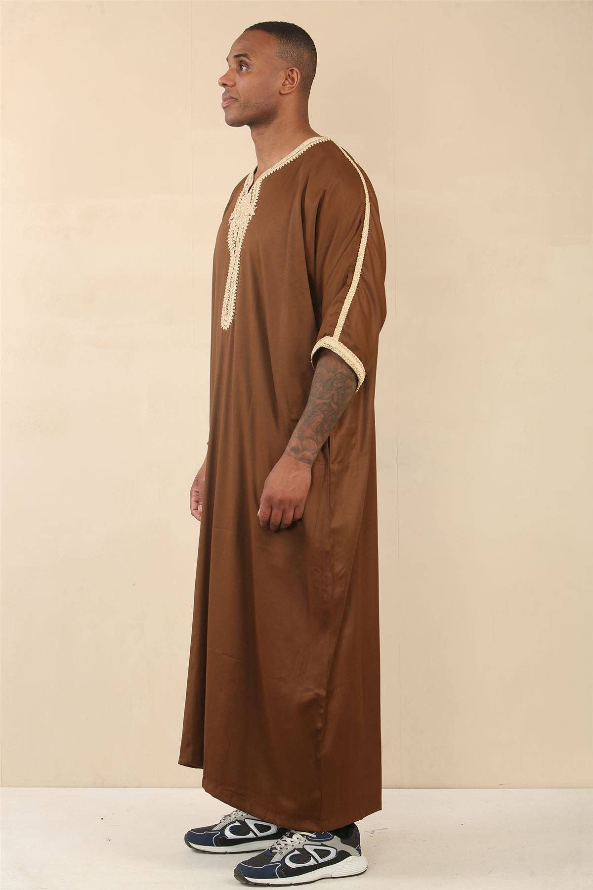 Infinity Leather (Upperclass Fashions Ltd) - Wholesale Robe - Men's - Men's Moroccan Thobe Jubba Robe Eid Djellaba Gandoura8