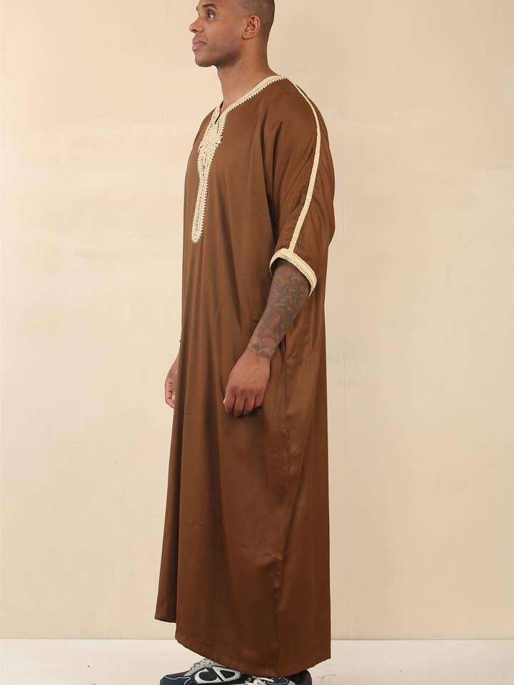 Infinity Leather (Upperclass Fashions Ltd) - Wholesale Robe - Men's - Men's Moroccan Thobe Jubba Robe Eid Djellaba Gandoura8
