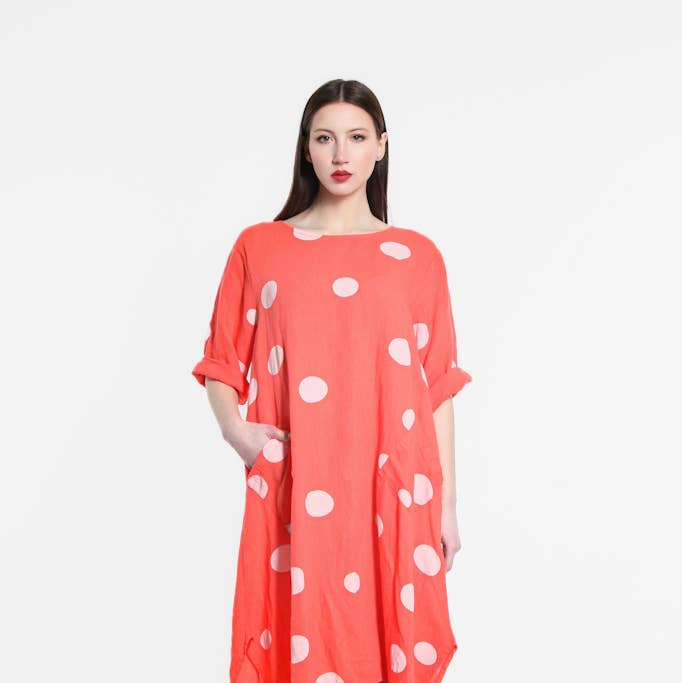 TINA Stephens Italy/Tees By Tina - Wholesale Dress - Women's - April Spotted Pocket Dress (DSS165)10