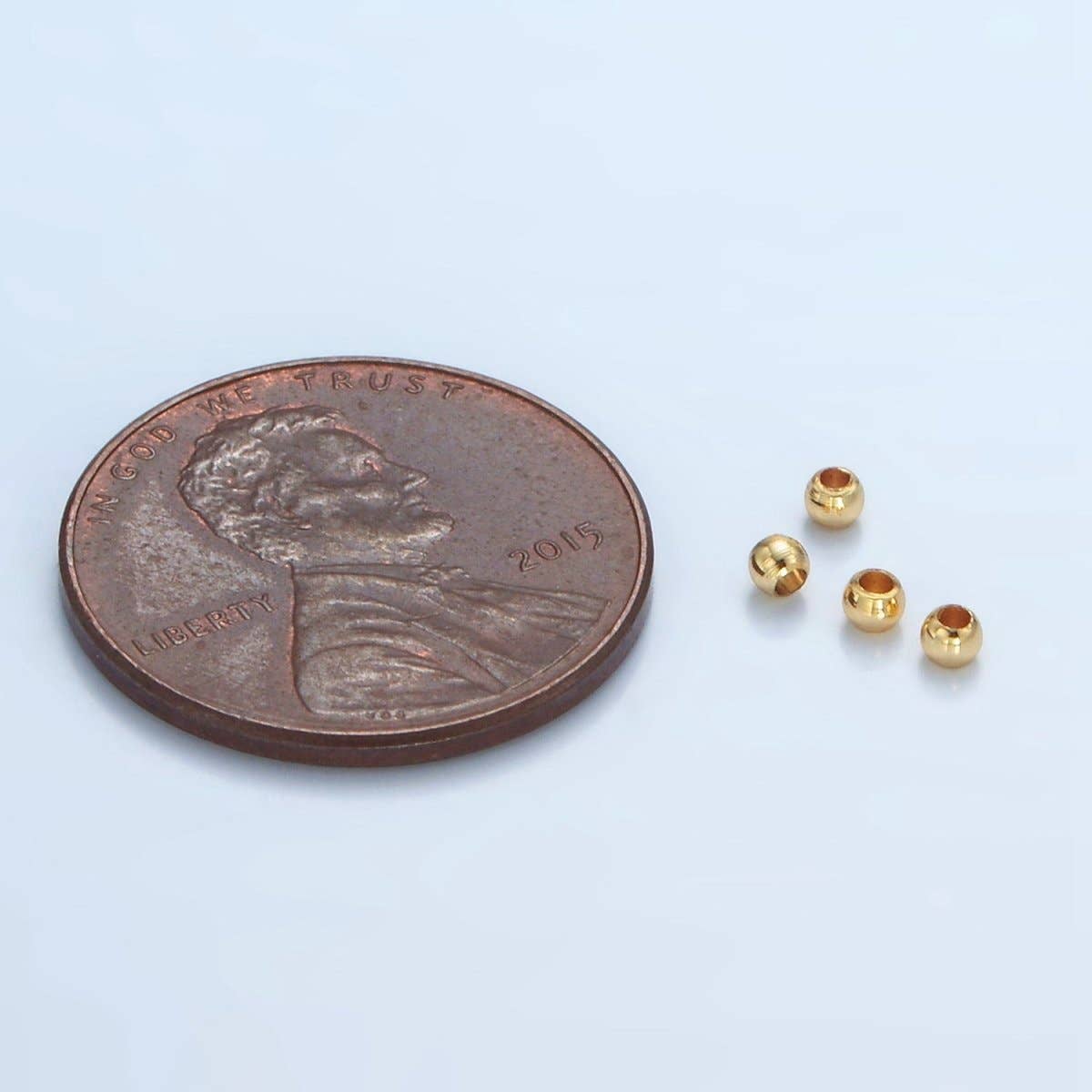 Aim Eternal - Vendita all'ingrosso Perline - Set di distanziatori minimalisti 2mm in oro 24K riempito | B1002