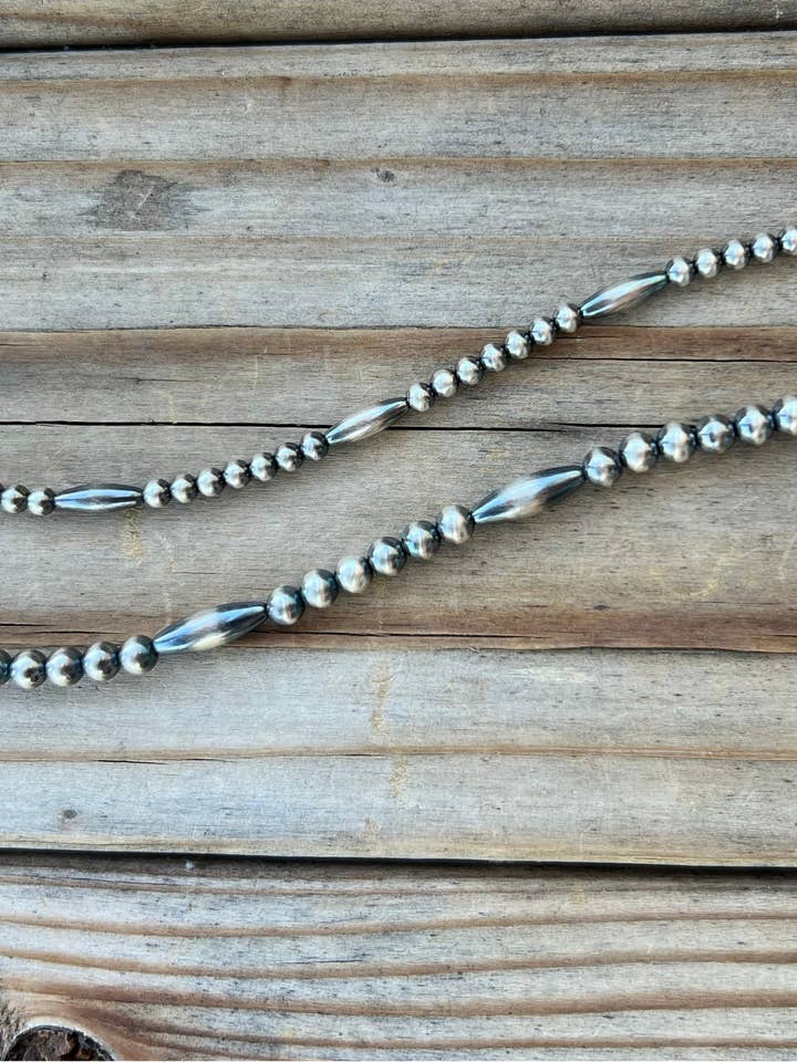 Navajo Pearls With Torpedo Beads for wholesale by Desert Darlings Silver
