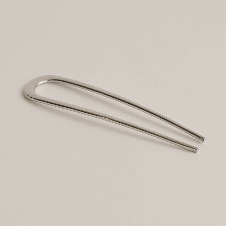Épingle à cheveux minimaliste en forme de U courbé | Argent pour la vente par nar'sha