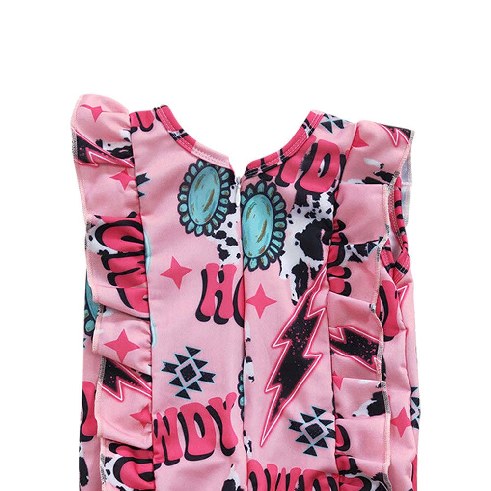 Aier Wholesale - Wholesale One Piece Swimsuit - Kids - Baby Girls Summer Western Howdy One Piece swimsuits7