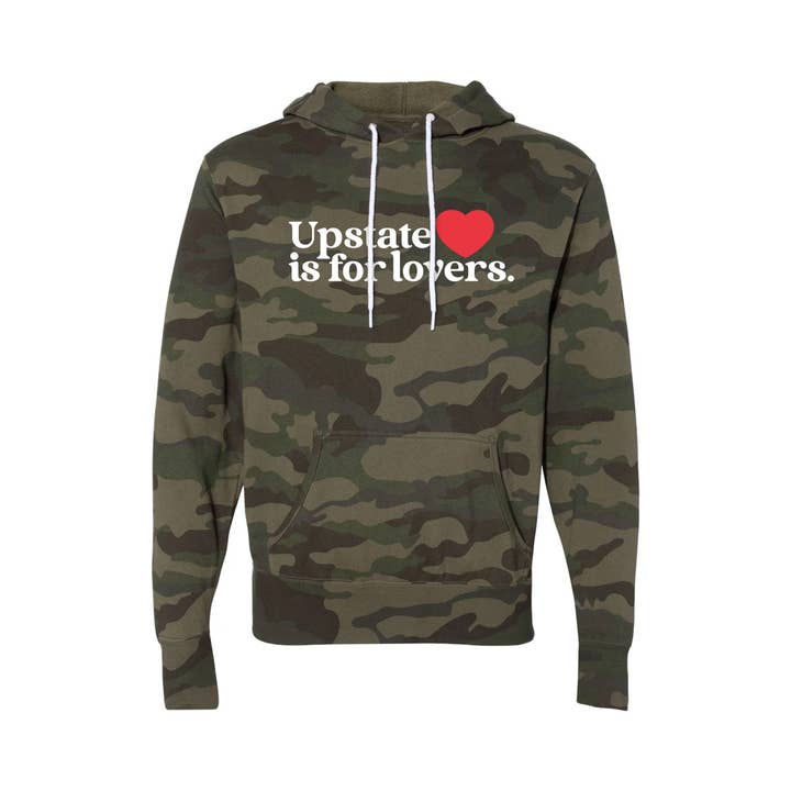 Upstate is for Lovers Camo Hoodie for wholesale by Compas Life - Upstate of Mind
