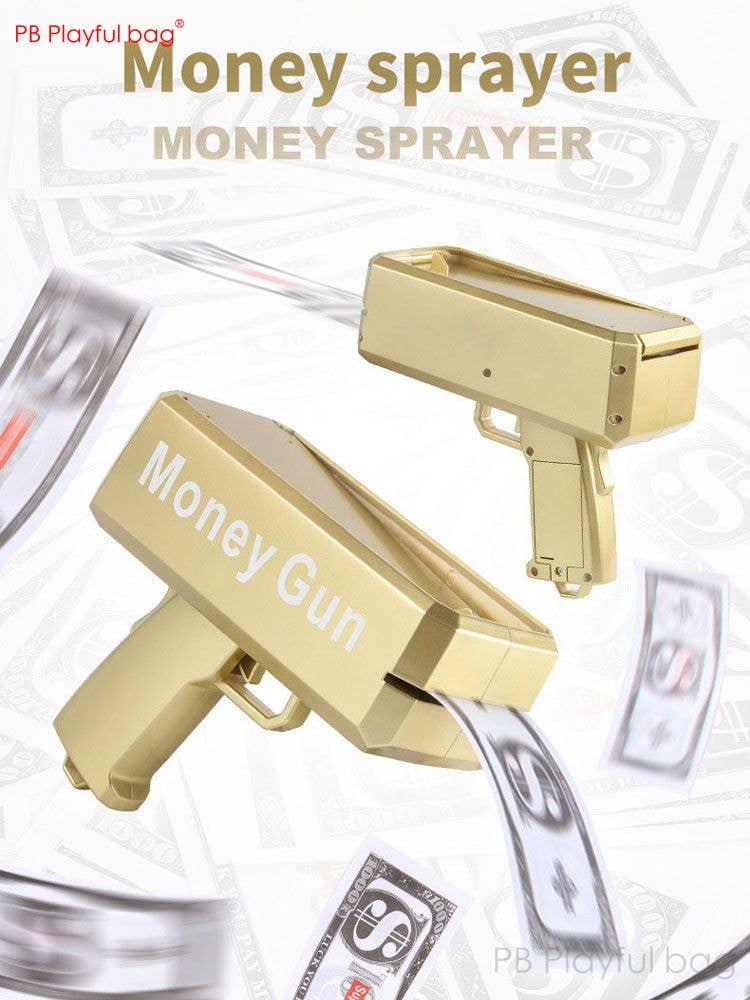 Naomi's Happy Place Shop - Wholesale Classic Toy - Kids - Electric Money Gun Ver.1 with 100pcs Props Money Cash Banknote Spray gun Adult Party Wedding Supplies Children toys AC986