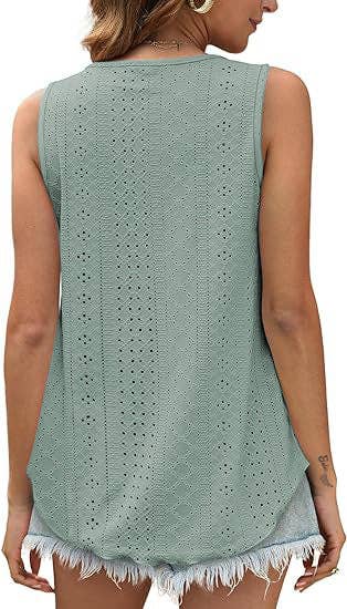Lovesoft - Wholesale Tanktop - Dames - Dames zomerse losvallende mouwloze top met ronde hals14