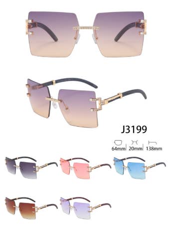 J3199, Överdimensionerade Trendiga Roliga Gradientlinser för wholesale av Prime Opticals