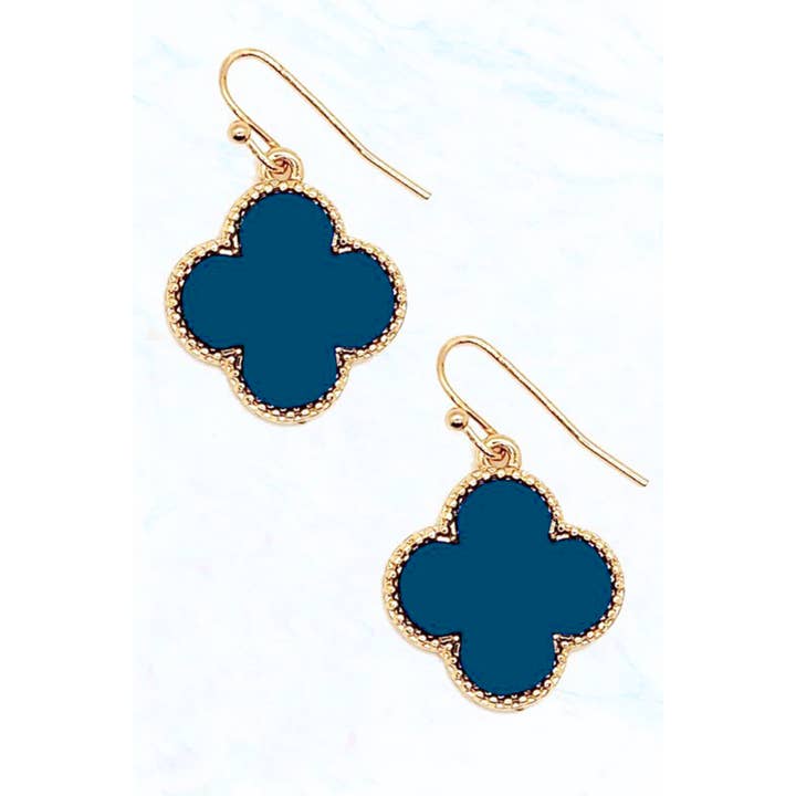 Suzie Q USA - Wholesale Dangle Earrings - Color Coated Clover Shape Earrings