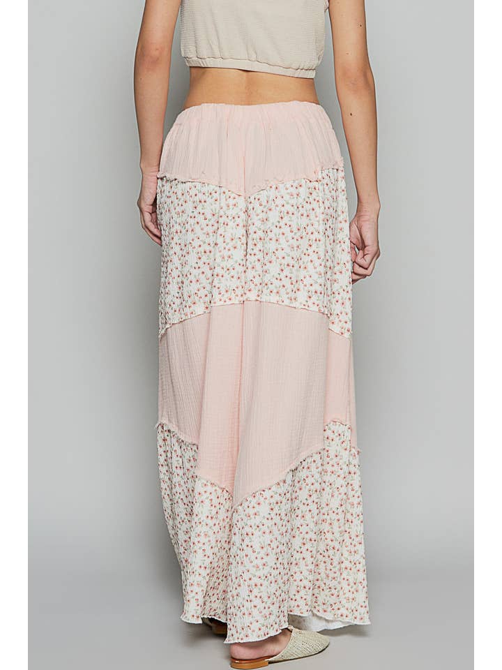 Pol Clothing - Wholesale Pants - Women's - Contrast Floral Double Gauze Woven Print Pants13