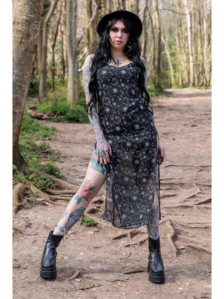 Timeless London - Vente Robe – femme - Robe longue alternative à imprimé lunaire avec bretelles et fente sur les jambes1