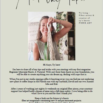Ty's Knots - Vendita all'ingrosso Artigianato, hobby e fai da te - Nodi macramè per principianti: un libretto tutorial1