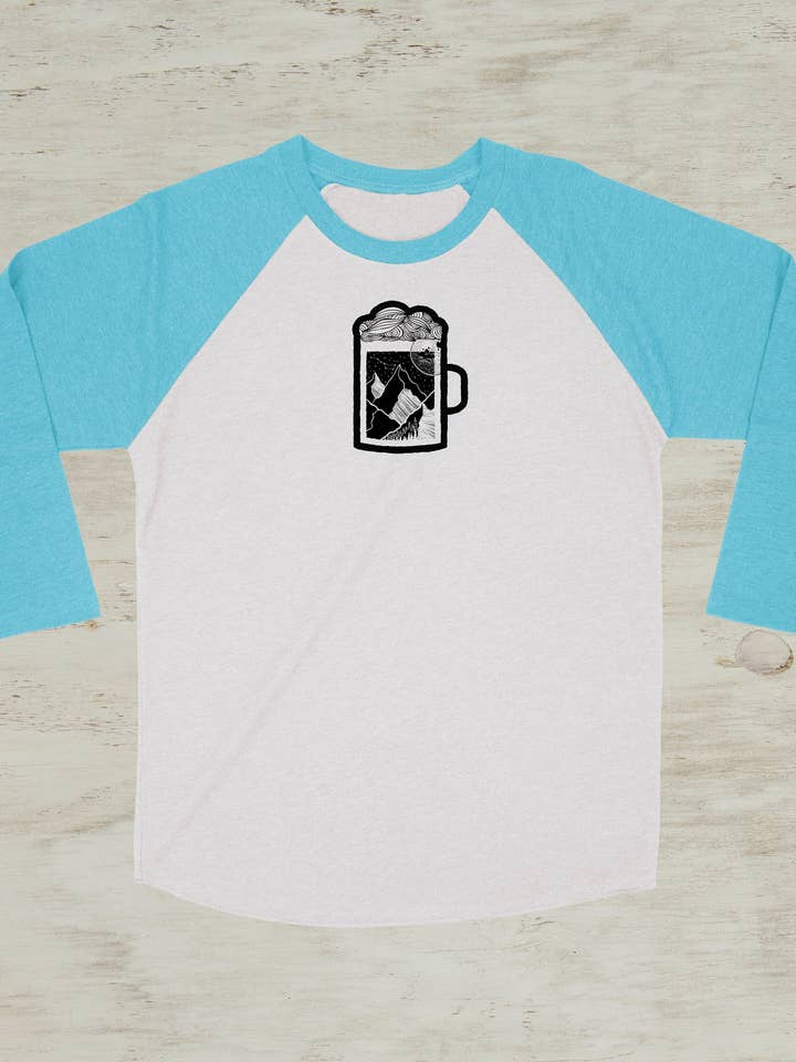 Beer Stein Nature Outdoor Idaho Raglan Graphic T-Shirt for wholesale by Wizard Cow Studios