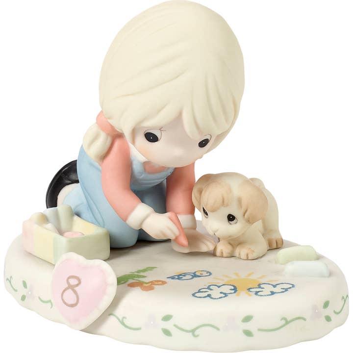 Precious Moments - Wholesale Decorative Figurine - Precious Moments Girl With Sidewalk Chalk Age 8 Figurine