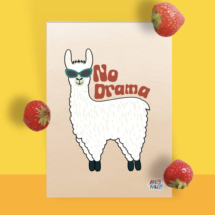 No Drama Llama Print for wholesale by Artsy Fartsy