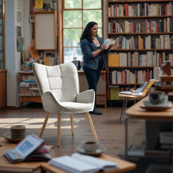 HOMYCASA DESIGN INC - Wholesale Chair - Modern Tufted Accent Chair with Suede Finish in Brown15