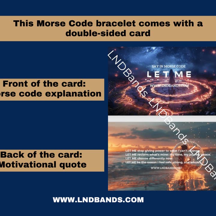 LND Bands – wholesale Beaded bracelet – Morse Code Bracelet "LET ME" Meaningful, Secret Message Adjustable Uplifting Personal Mantra Affirmation Motivation2