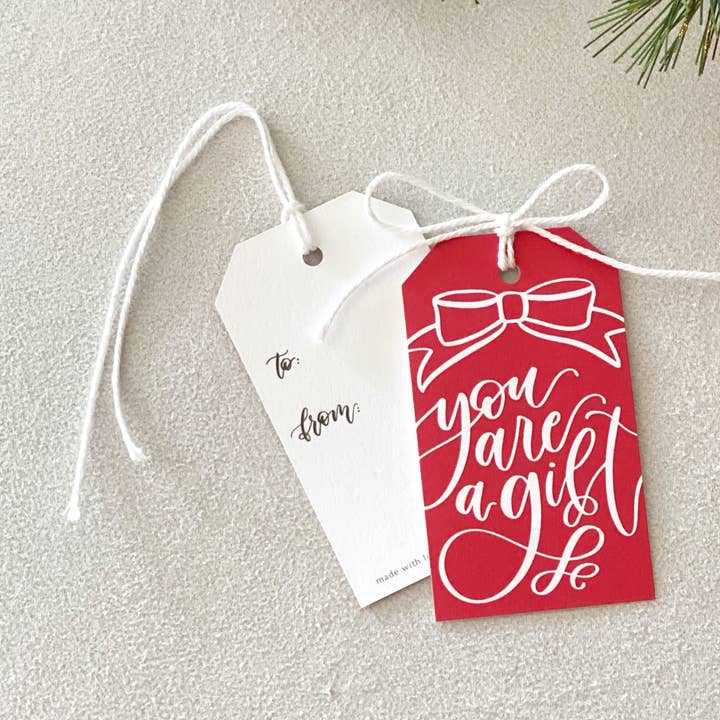 Mini étiquettes cadeaux You Aare a Gift pour la vente par Elizabeth Denniston Design