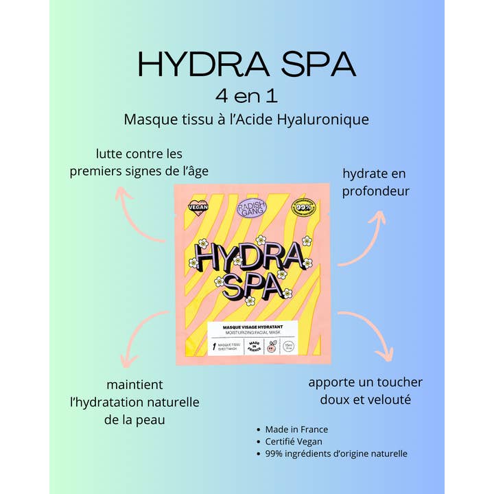 RADISH GANG - Wholesale Skincare Face Mask - HYDRA SPA - Hyaluronic Acid Moisturizing Tissue Mask1