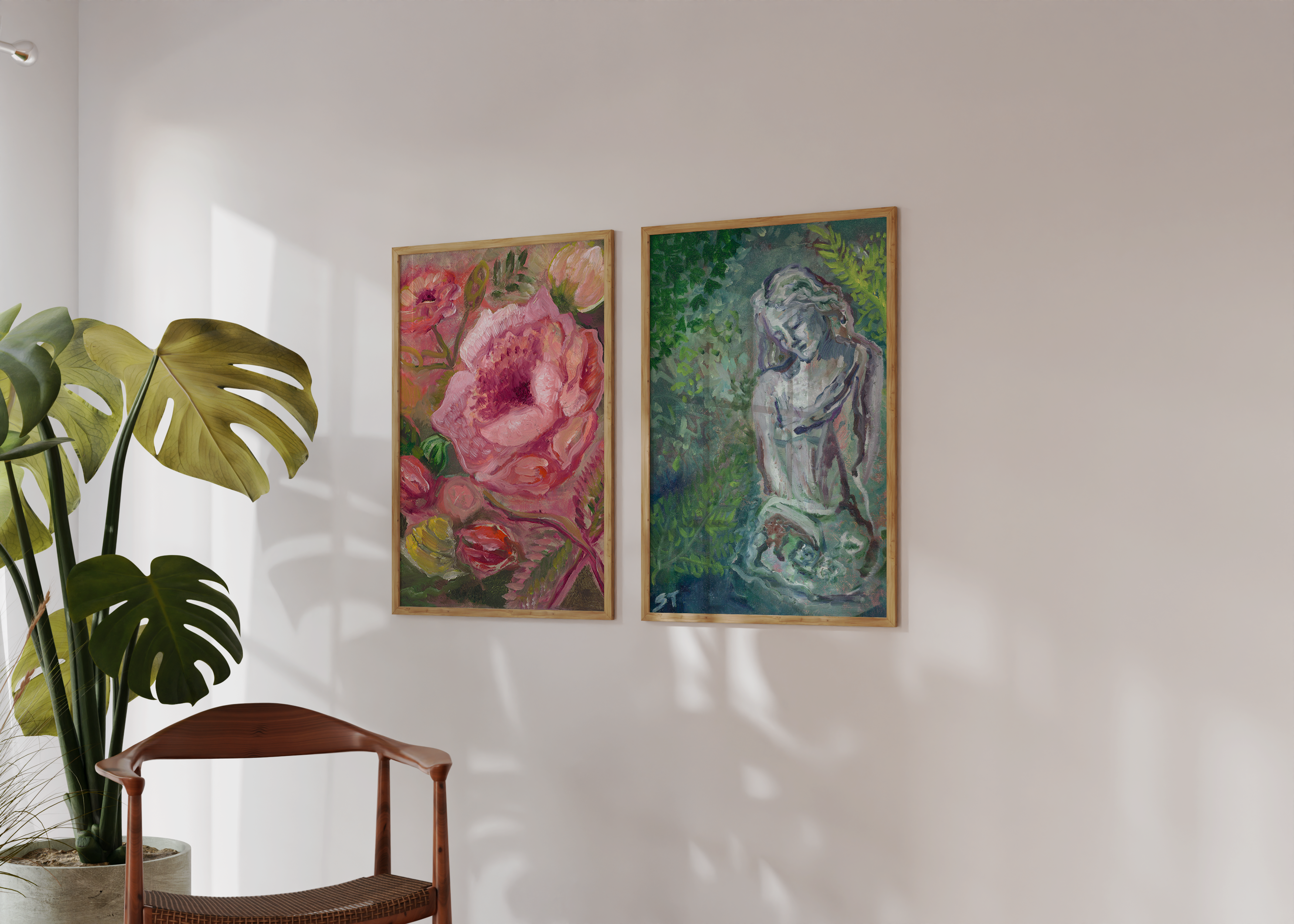 Sarah Tudor Art Studio - Wholesale Art Print - PRINT "Roses with Snail" A Vertical Fine Art Giclee Reproduction3