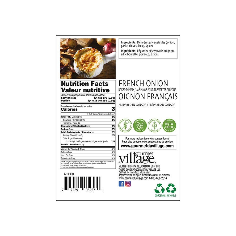 Gourmet Du Village - Vente Sauces - Boîte à recettes de trempette à l'oignon français2