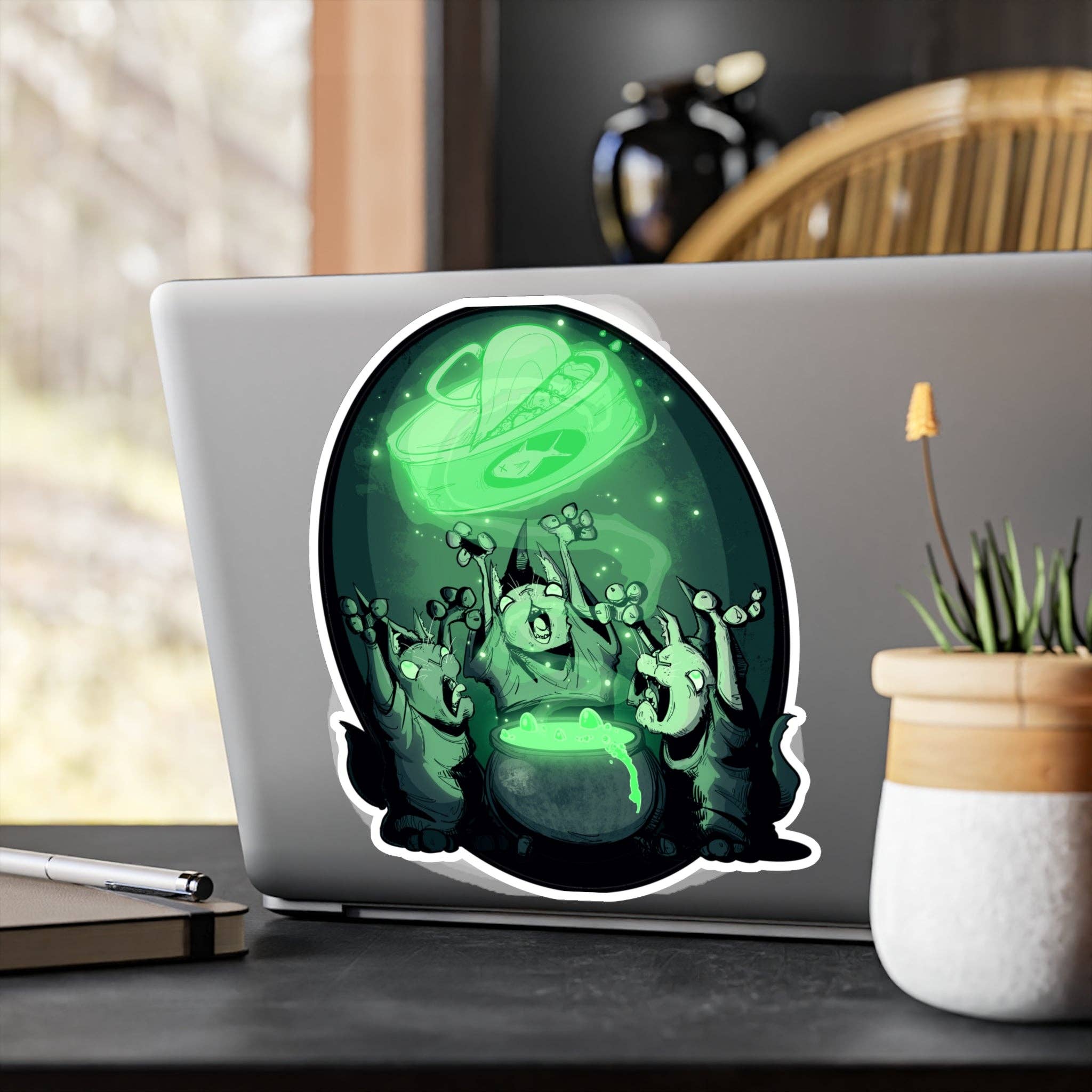 LVB Art - Vente Autocollant - Autocollant en vinyle découpé à la forme Cat Coven6