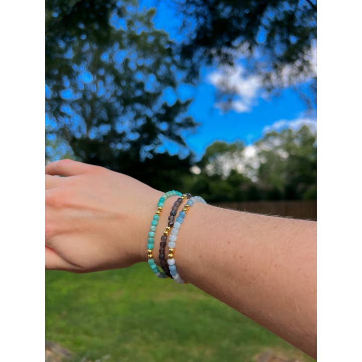 Elyssa Bass Designs - Wholesale Beaded Bracelet - Smoky Quartz Gemstone Bracelet with 14k Gold Fill Stations 1