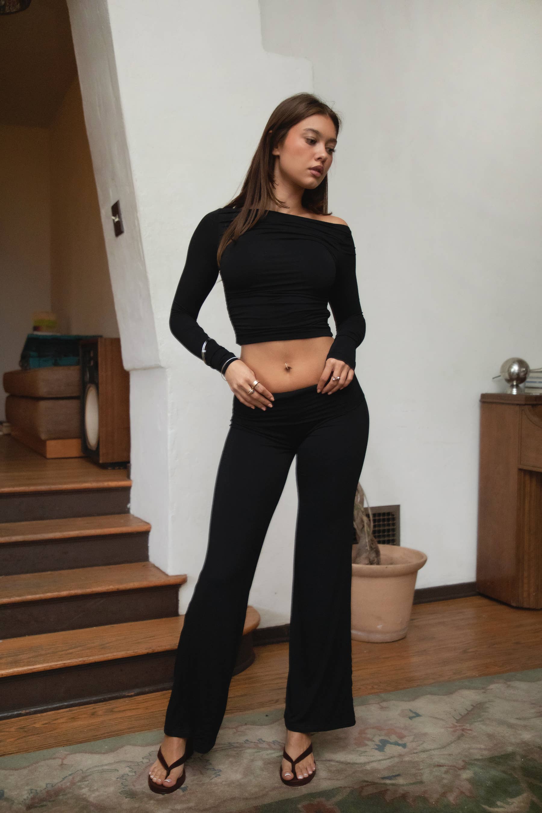 TICTOC - Venta al por mayor Pantalones de chándal/cómodos - Mujer - Leggings de Pierna Recta con Dobladillo SORA Pantalones Casuales para Estar en Casa17