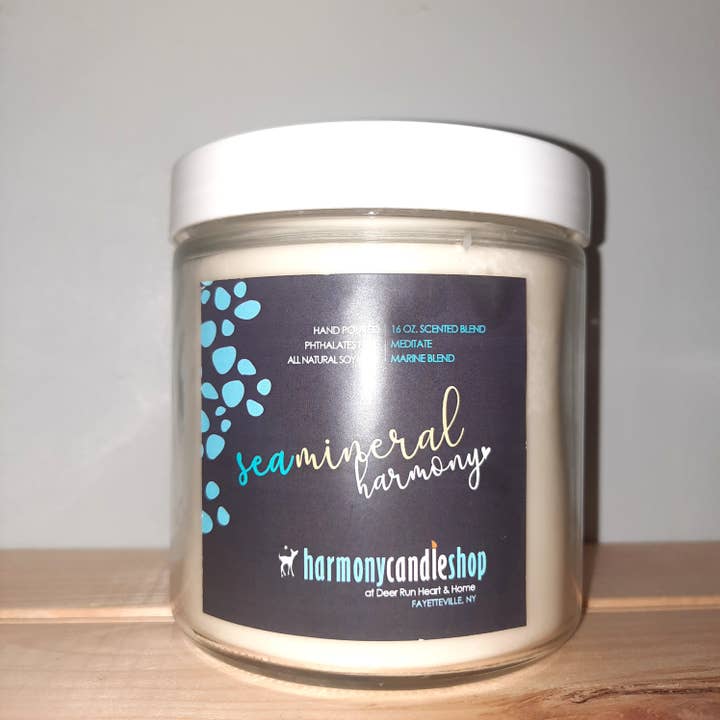 Sea Mineral Harmony handmade soy candle - 16 oz. for wholesale by Deer Run Heart and Home
