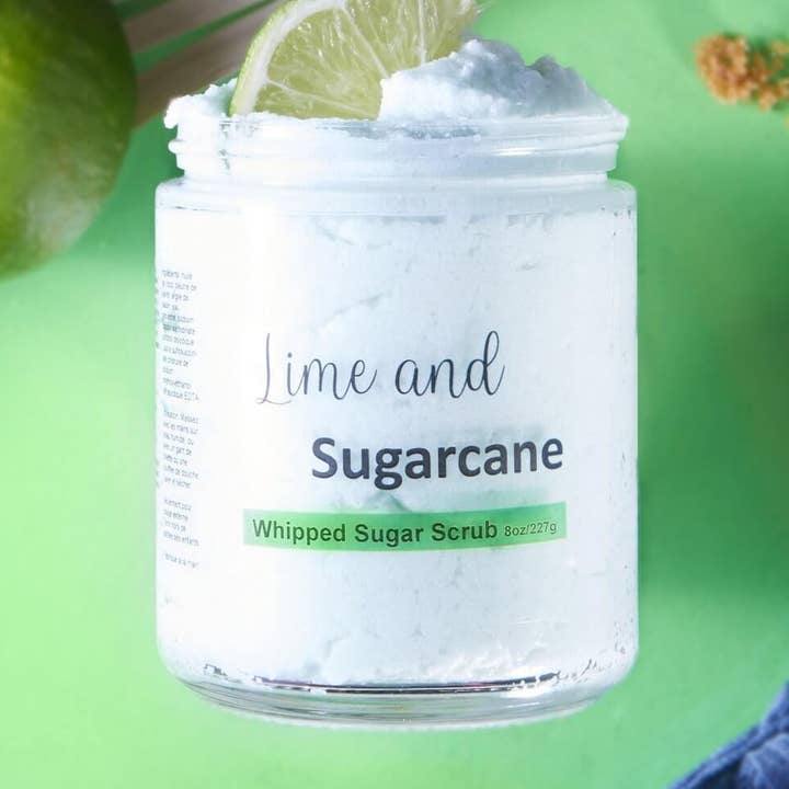 Lime & Sugarcane Whipped Sugar Scrub för wholesale av PureYou handmade