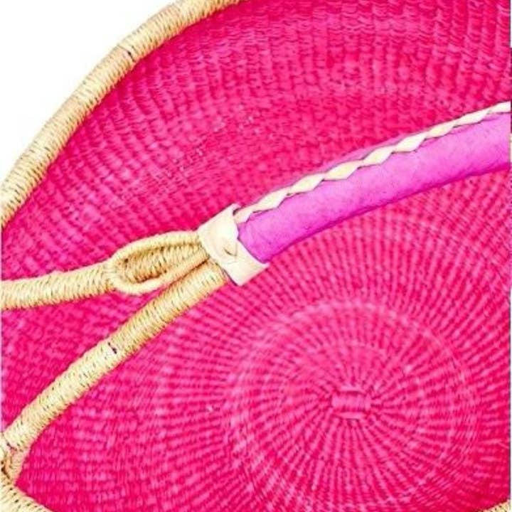 The African Home Goods - Wholesale Basket - PINK African Basket | Bolga Ghana Basket5