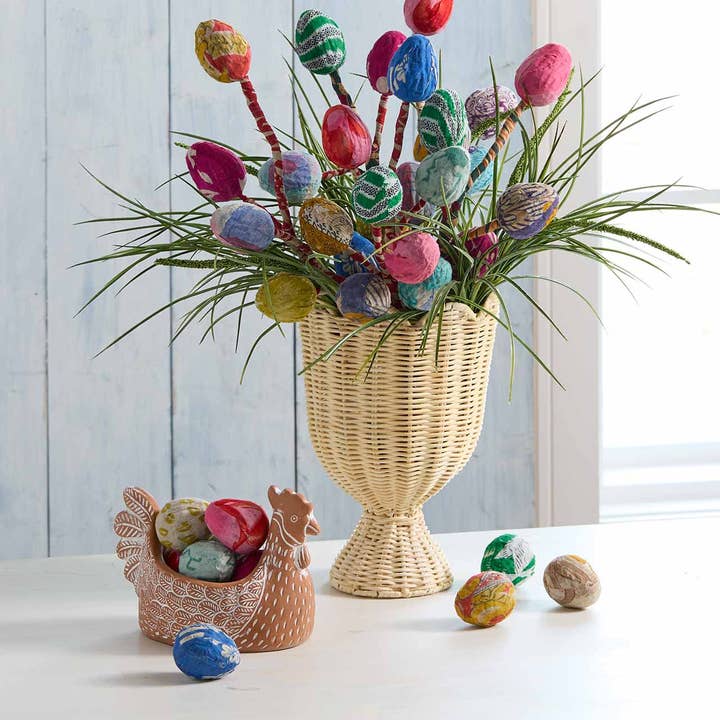 SERRV International - Wholesale Decorative Tabletop Object - Upcycled Sari Remnant Easter Eggs - Set of 101