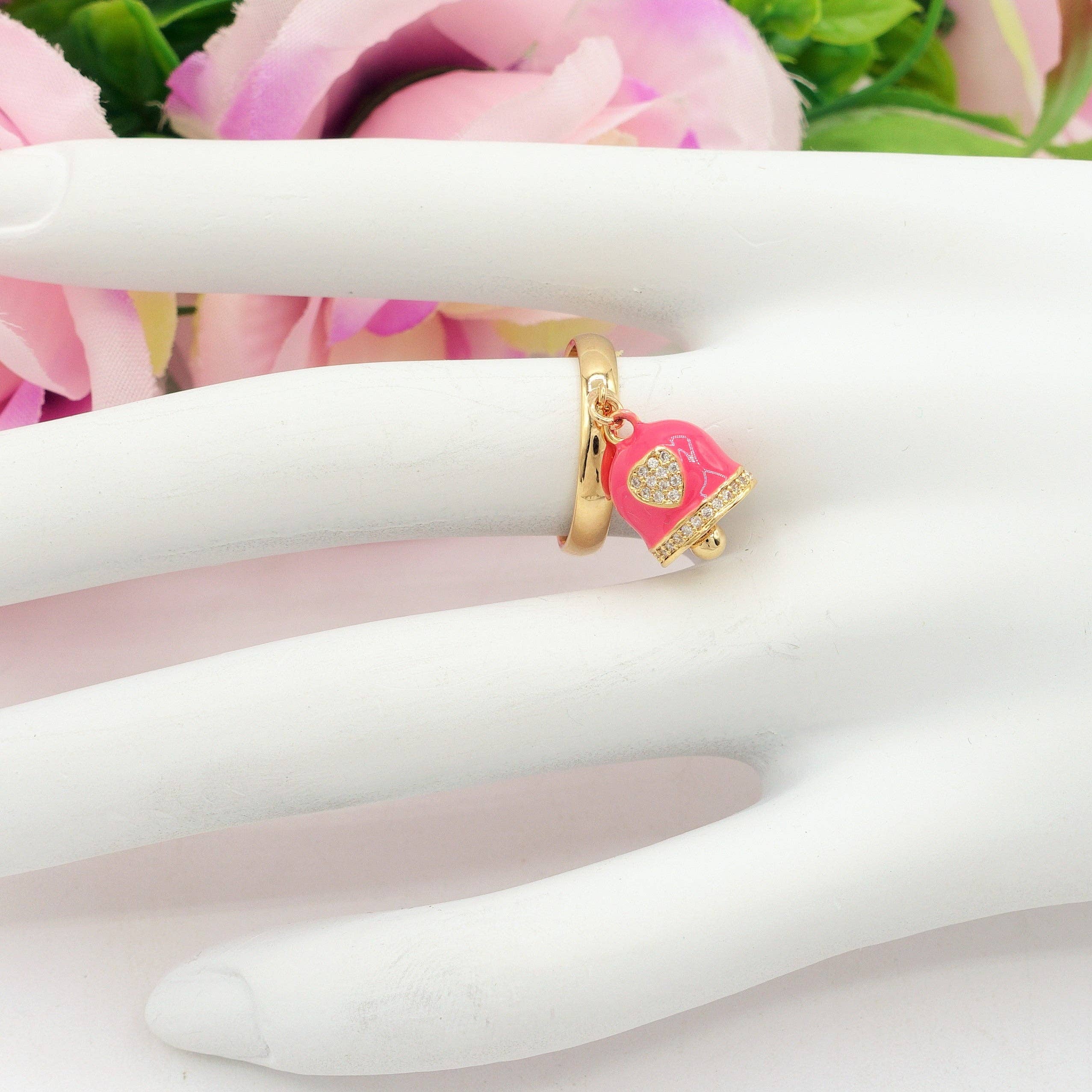 Daemon srls - Vente Solitaire - TINKERBELL RAINBOW - Bague cloche avec Zircon cubique en forme de cœur5