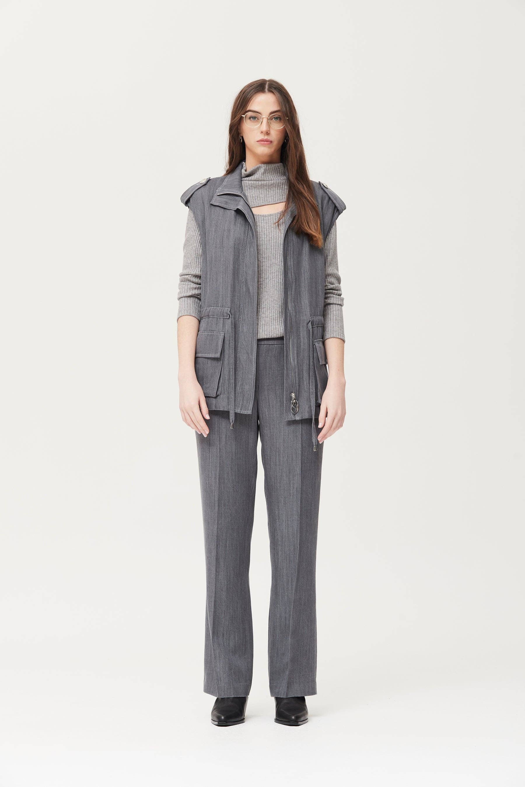 GRAY  Inesa tencel vest for wholesale on Faire2