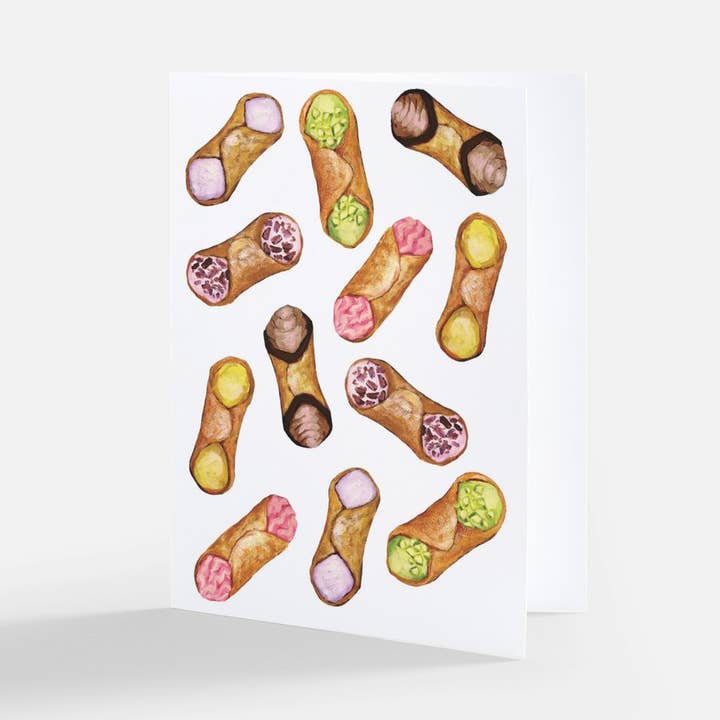 Laurel Greenfield Art - Wholesale Everyday Greeting Card - Cannoli Greeting Card - Gifts for Bakers and Pastry Shops0