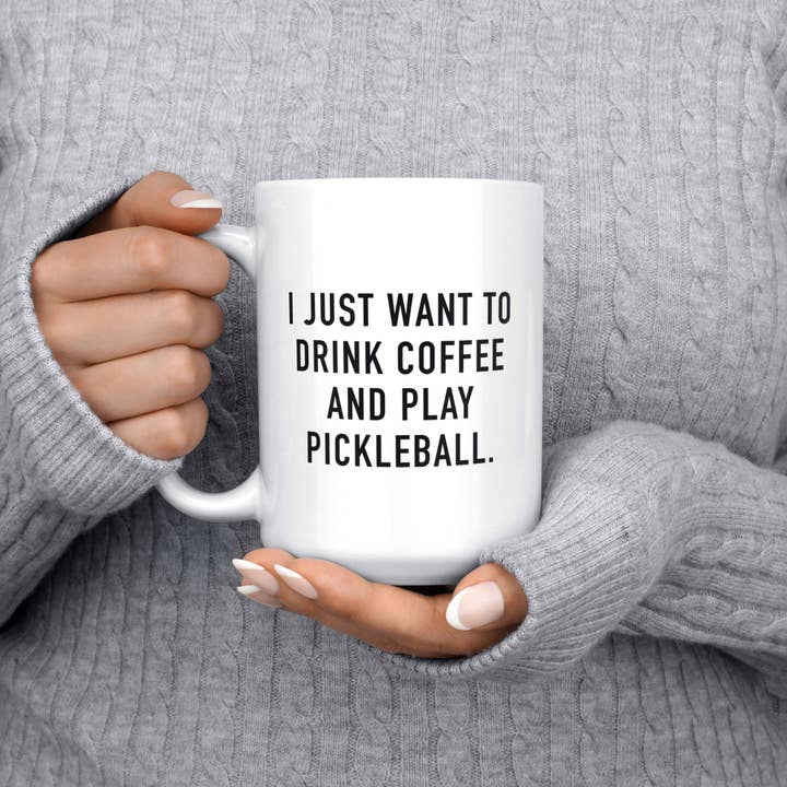 Pickleball Coffee Mug 15oz for wholesale by Melody Press Co.