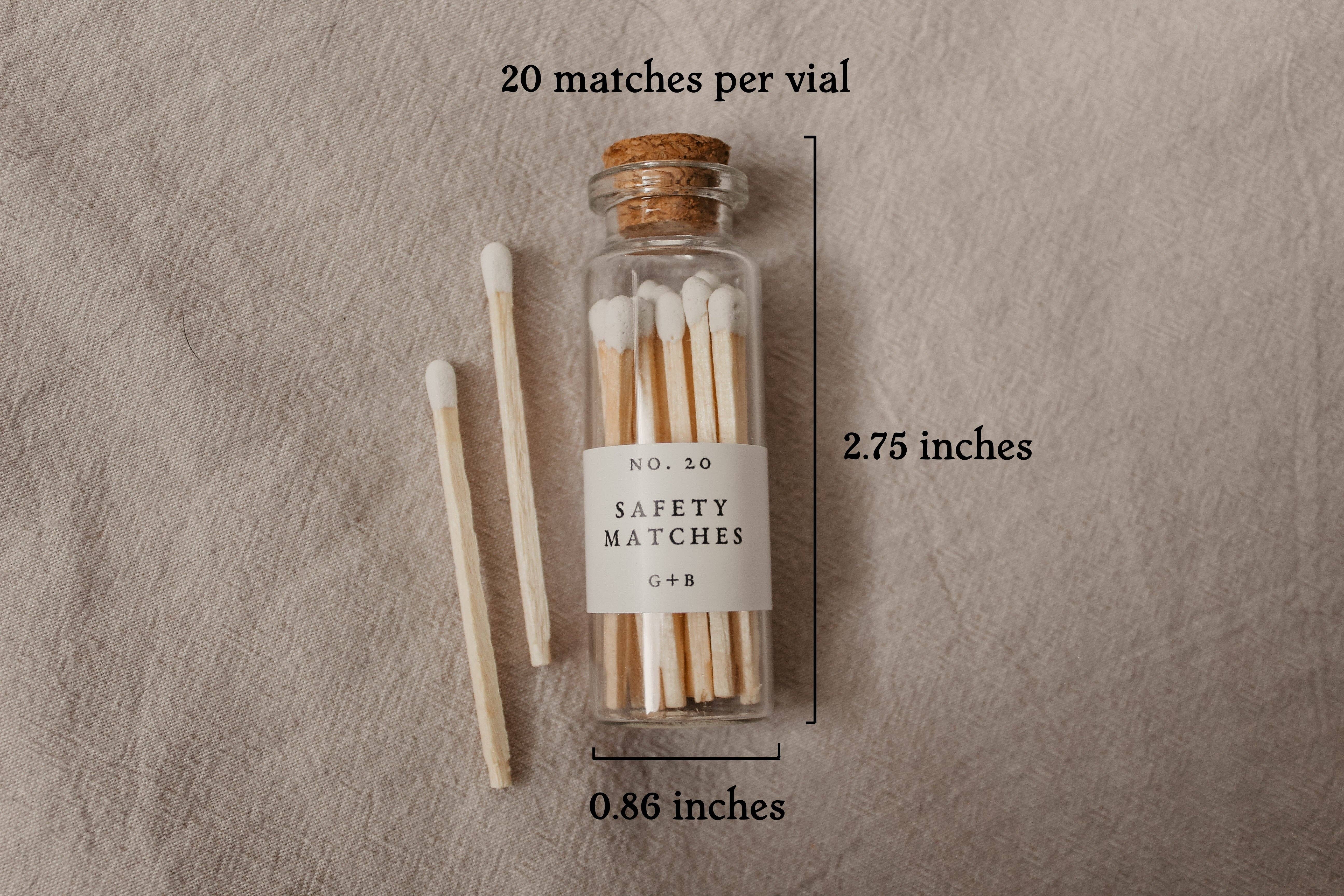 Corduroy Lane Candle Co - Wholesale Matches - Apothecary Matches, Bottle of 20 Safety Matches2