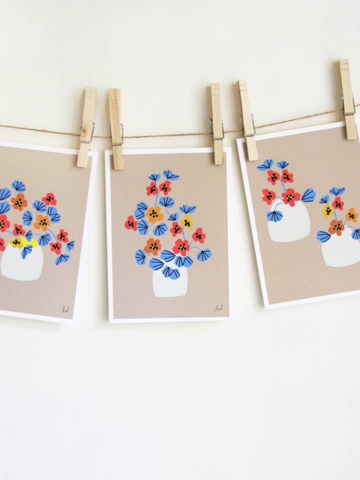 Nasturtium Jar Sæt med 3 Prints for engroshandel hos Leah Duncan