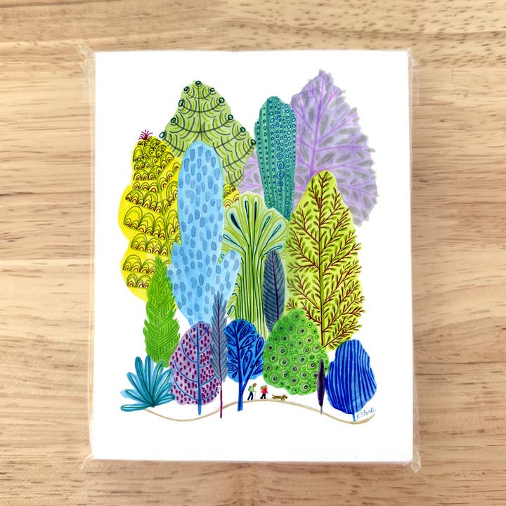 Blue Green Hikers - Cartes de notes pour la vente par Kerstin Stock Art