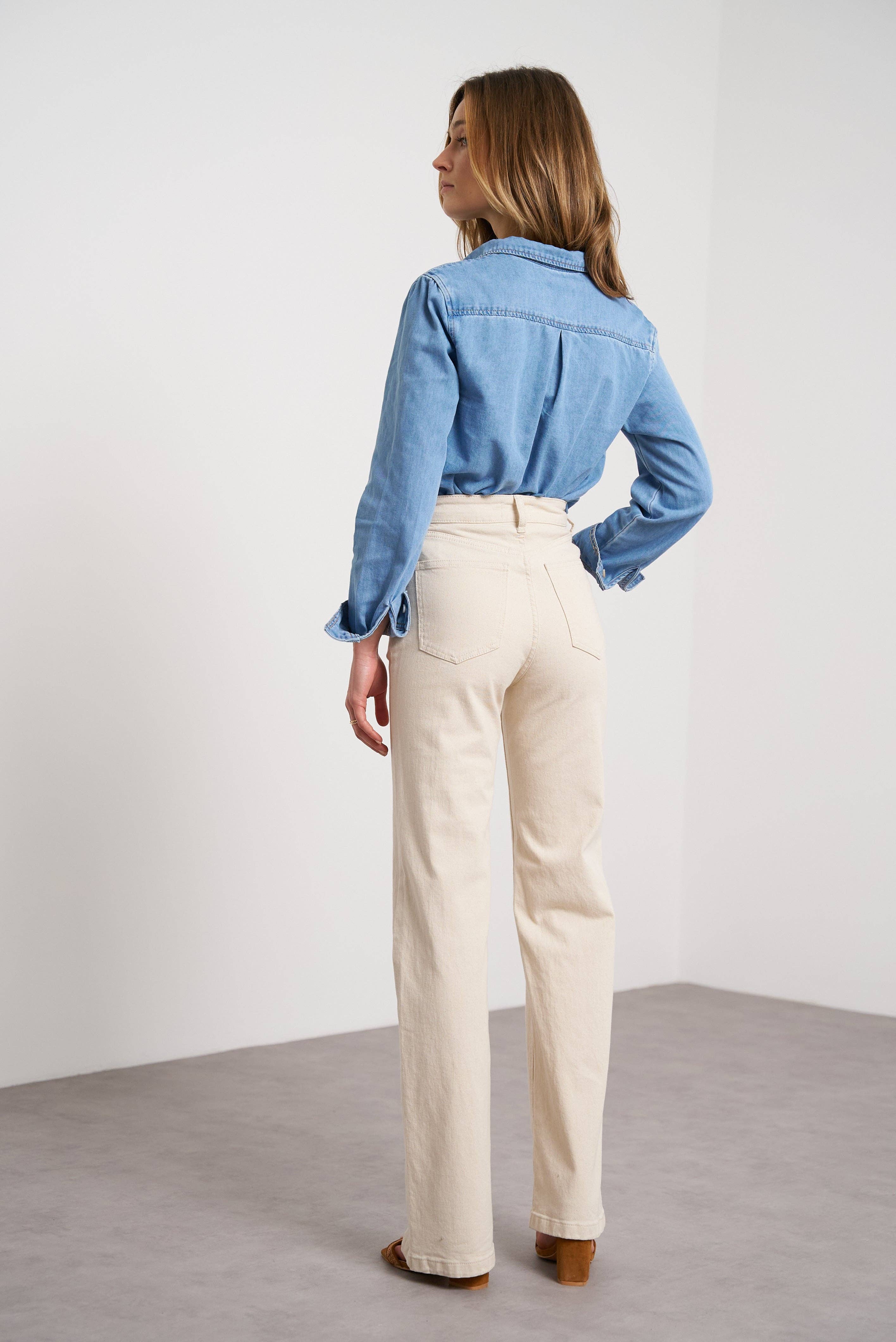 Oraije Paris - Vendita all'ingrosso Jeans - Donna - Jeans Barbara a gamba larga36