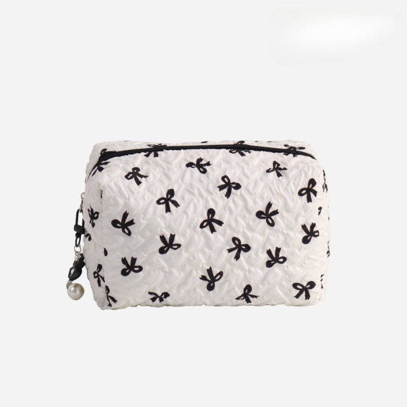 Dipped Shop - Wholesale Makeup/Cosmetic Bag - Bow Print Large Capacity Sweet Make Up Bag DPB25067