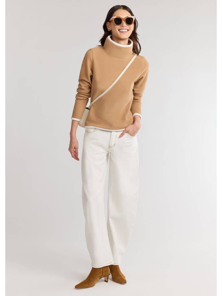 Dudley Stephens - Wholesale Fleece - Women's - Park Slope with Tipping in Vello Fleece (Camel/Cream)2