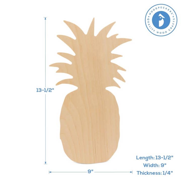 Woodpeckers Crafts - Wholesale Cutouts - Wooden Pineapple Cutout, 13-1/2"