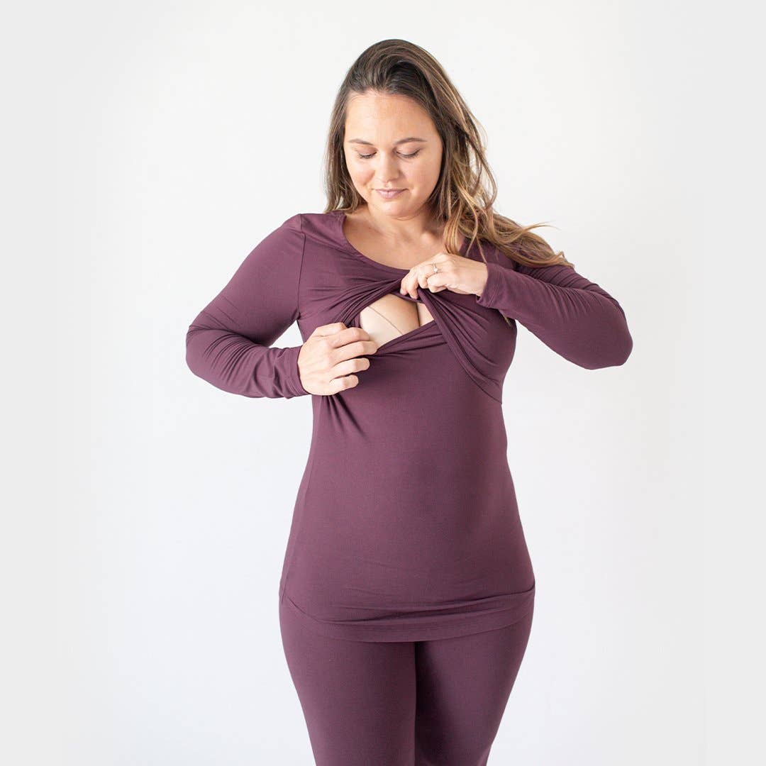 Kindred Bravely - Wholesale Sleepwear Set - Women's - Jane Long Sleeve Nursing Pajama Set - Top & Bottom3
